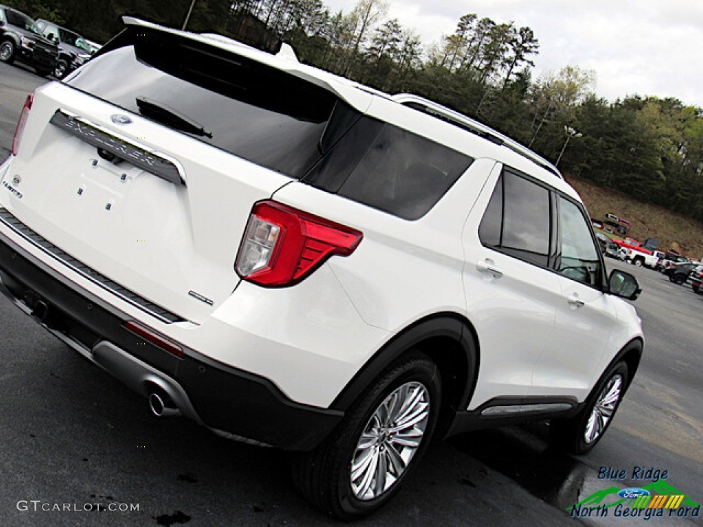 2021 Explorer Hybrid Limited 4WD - Star White Metallic Tri-Coat / Sandstone photo #32