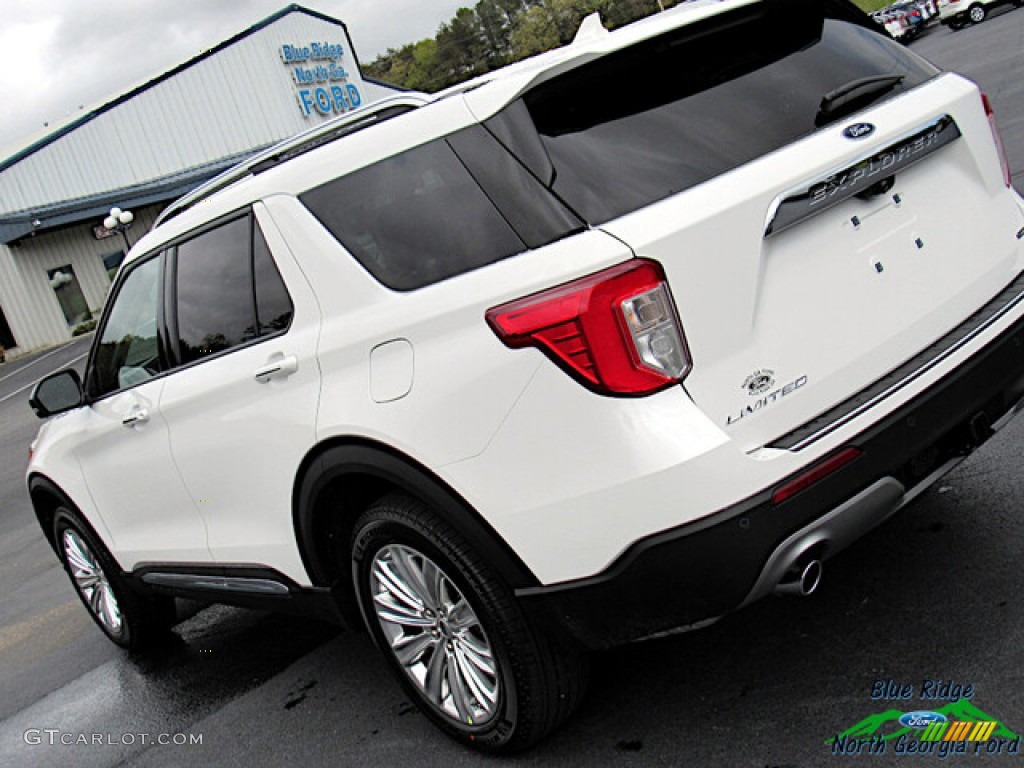 2021 Explorer Hybrid Limited 4WD - Star White Metallic Tri-Coat / Sandstone photo #33