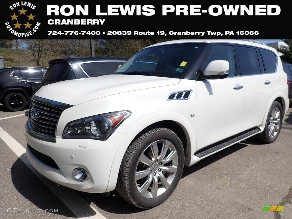 2014 QX80 AWD - Moonlight White / Graphite photo #1