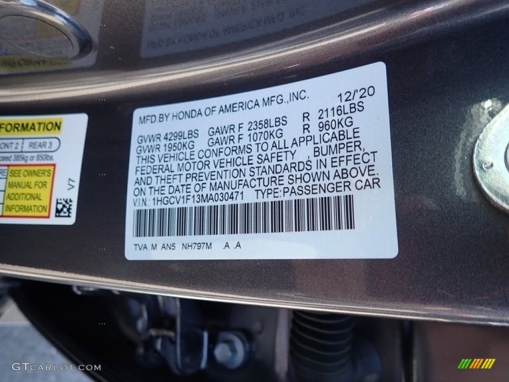 2021 Accord LX - Modern Steel Metallic / Black photo #12