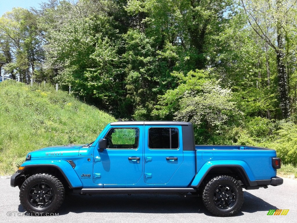 2021 Gladiator Willys 4x4 - Hydro Blue Pearl / Black photo #1