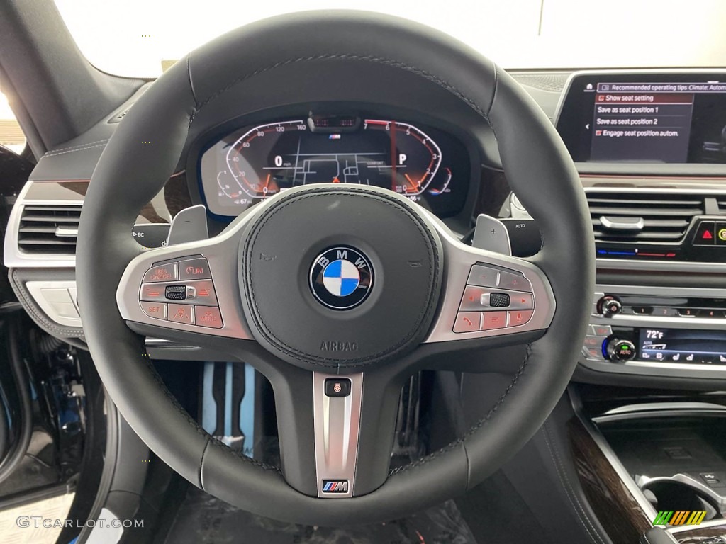 2022 BMW 7 Series 750i xDrive Sedan Black Steering Wheel Photo #141794336