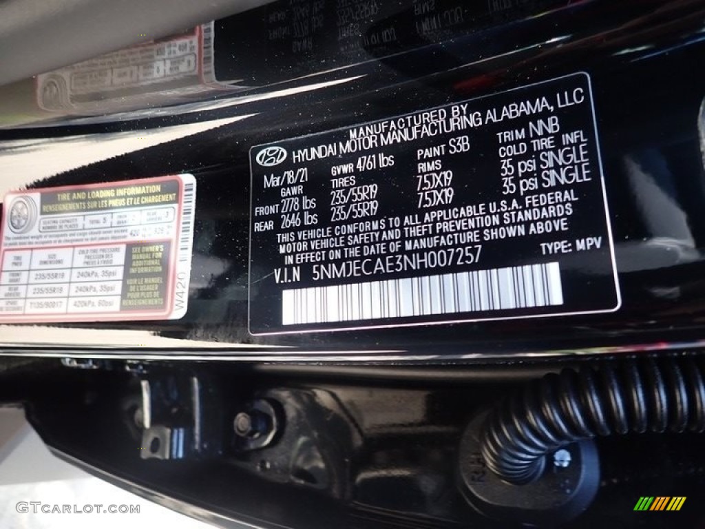2022 Tucson Color Code S3B for Phantom Black Photo #141796598