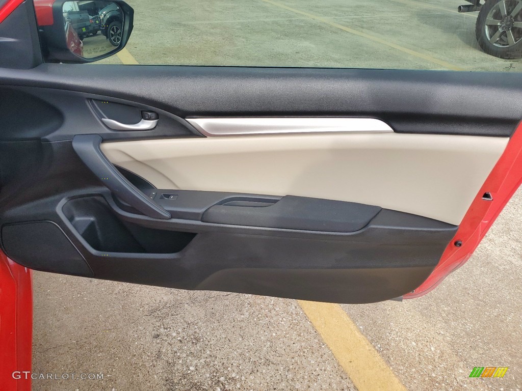 2017 Honda Civic LX-P Coupe Black/Ivory Door Panel Photo #141797066