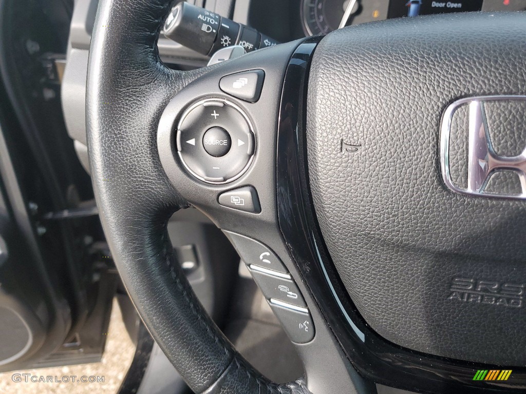 2016 Honda Pilot Touring AWD Black Steering Wheel Photo #141798470