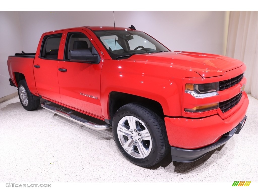 2018 Silverado 1500 Custom Crew Cab 4x4 - Red Hot / Dark Ash/Jet Black photo #1