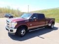 2011 Vermillion Red Ford F350 Super Duty Lariat Crew Cab 4x4 Dually  photo #9