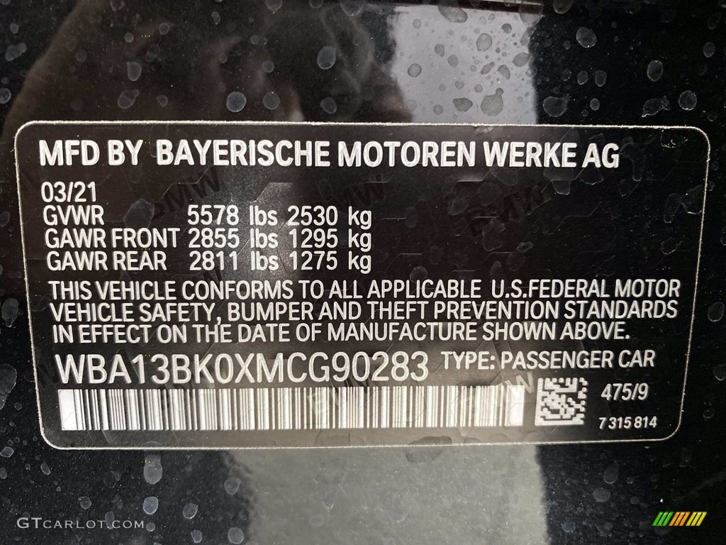 2021 BMW 5 Series M550i xDrive Sedan Color Code Photos
