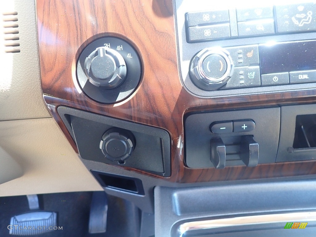 2011 F350 Super Duty Lariat Crew Cab 4x4 Dually - Vermillion Red / Adobe photo #33