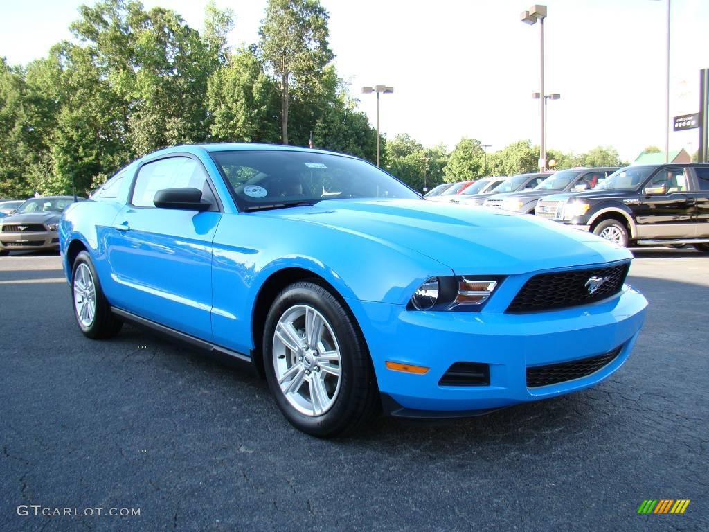 2010 Mustang V6 Coupe - Grabber Blue / Charcoal Black photo #1
