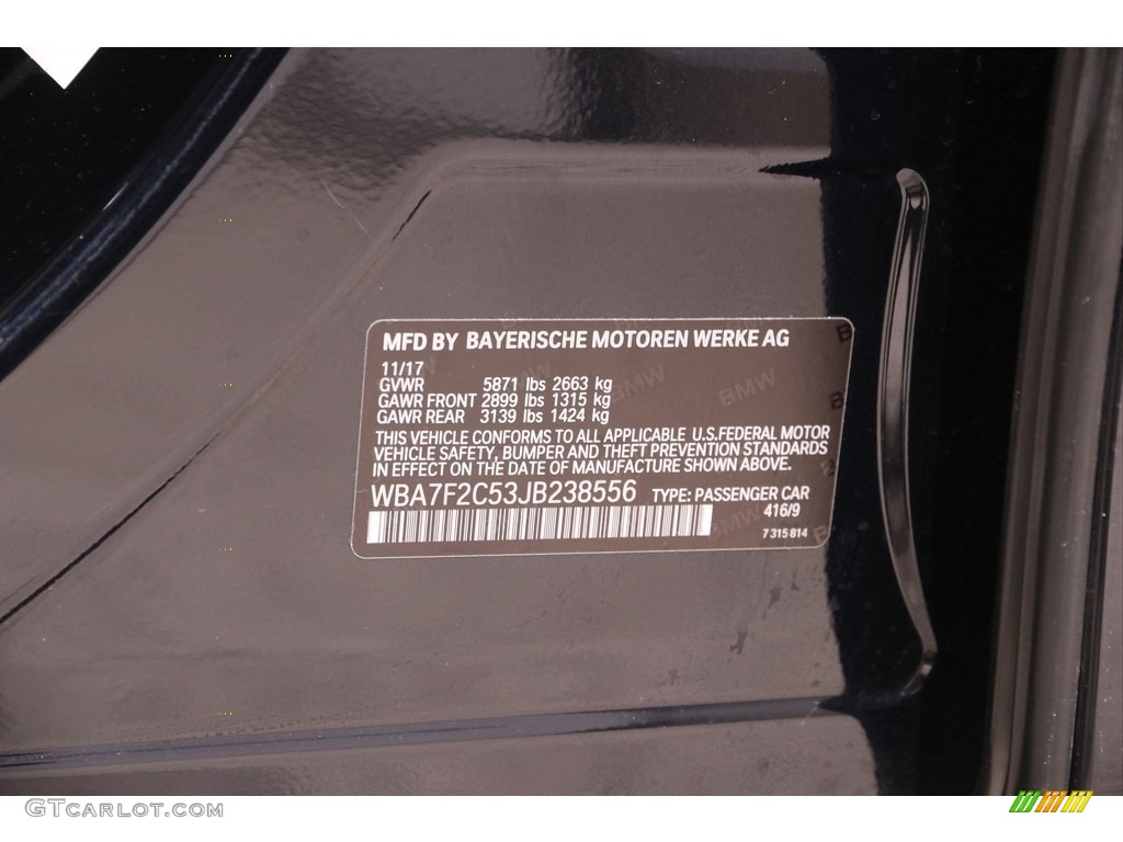 2018 7 Series 750i xDrive Sedan - Carbon Black Metallic / Black photo #22
