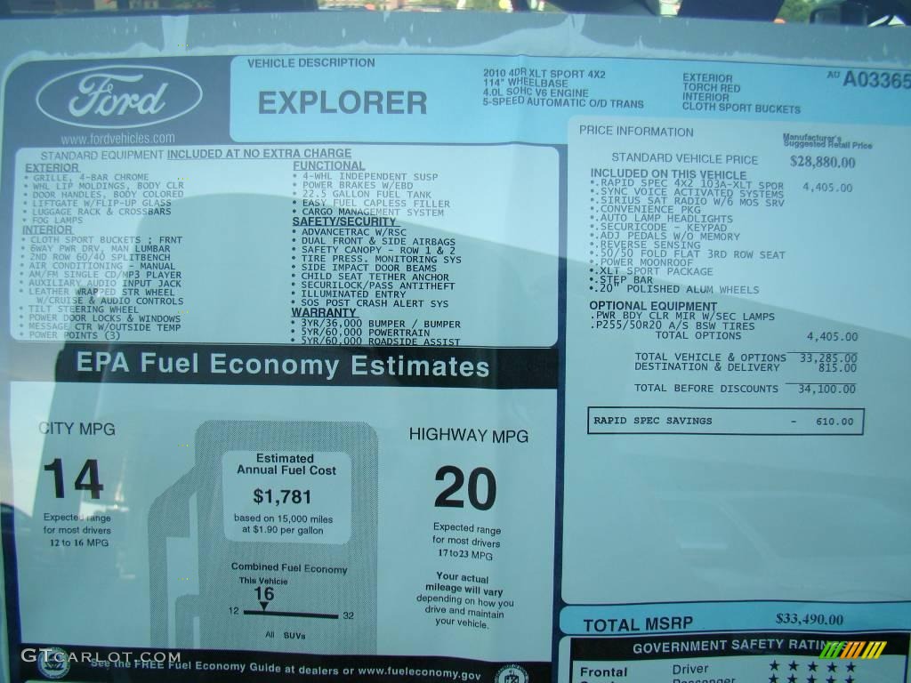 2010 Explorer XLT - Torch Red / Black photo #14