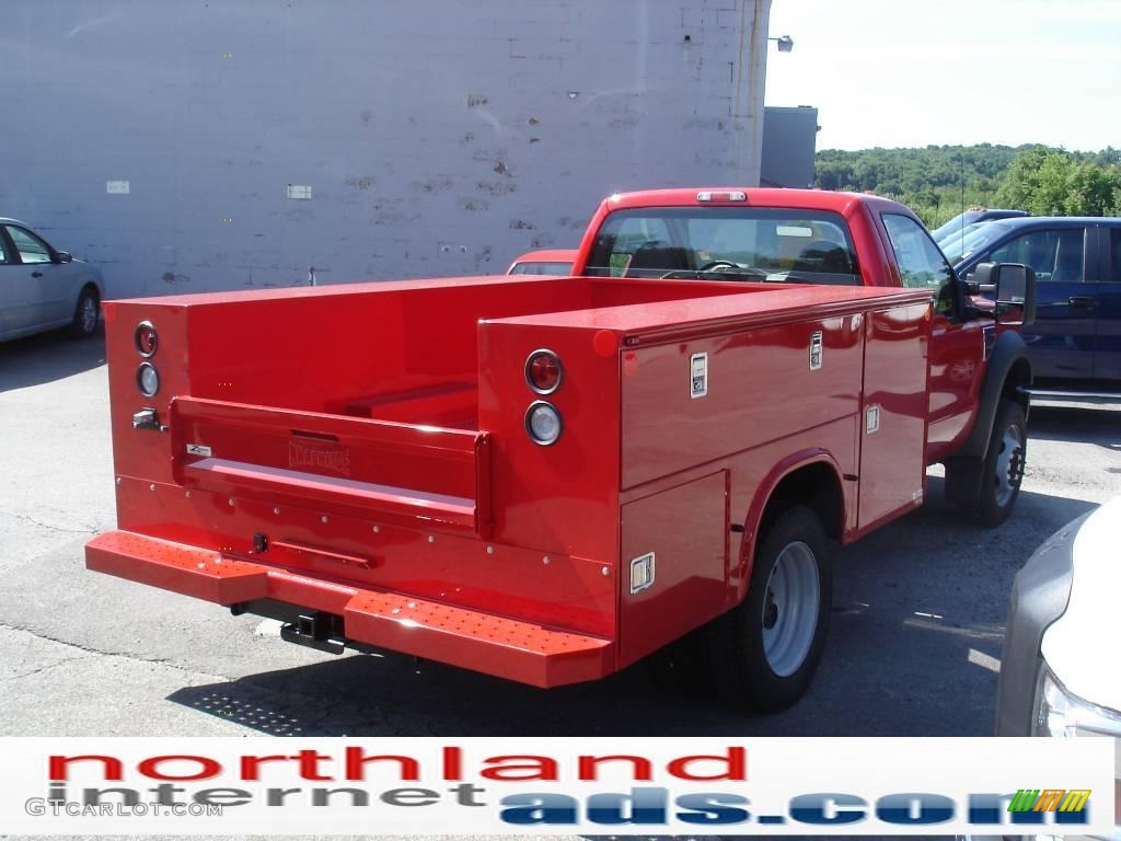 2009 F450 Super Duty XL Regular Cab 4x4 Chassis Commercial - Red / Medium Stone photo #2