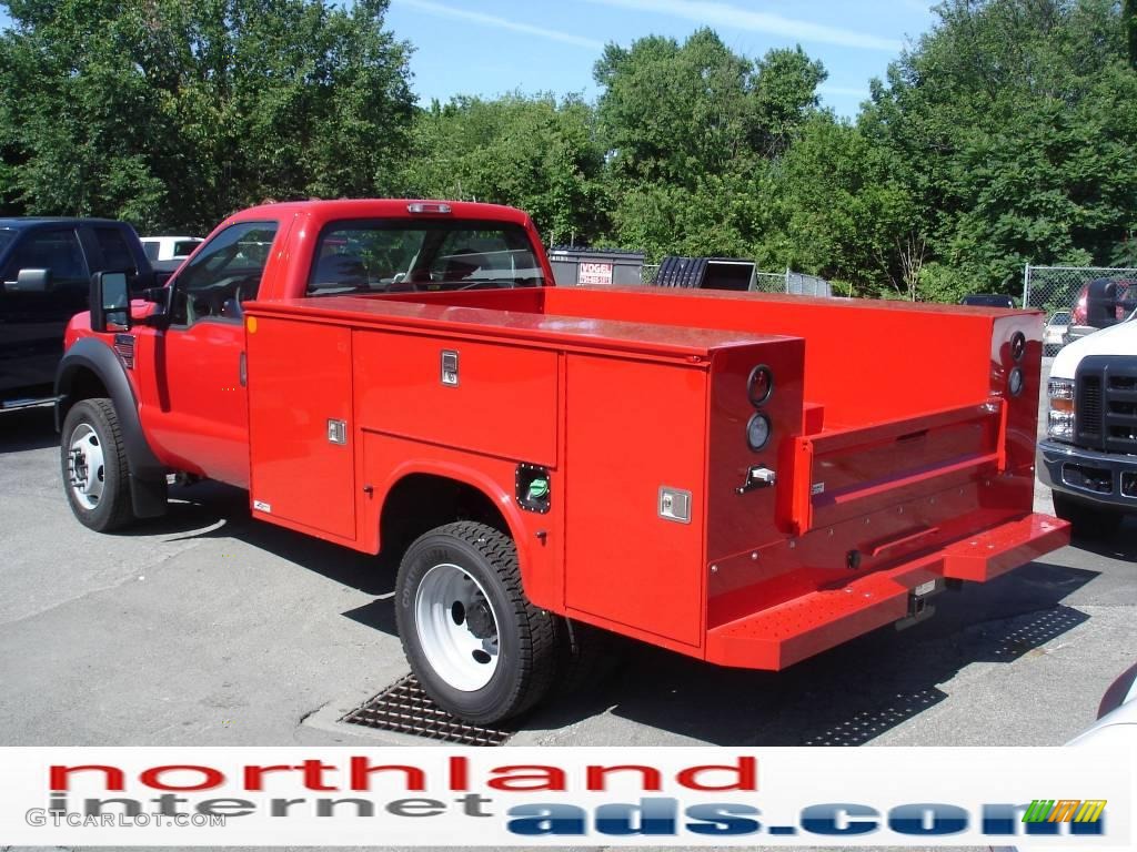 2009 F450 Super Duty XL Regular Cab 4x4 Chassis Commercial - Red / Medium Stone photo #4