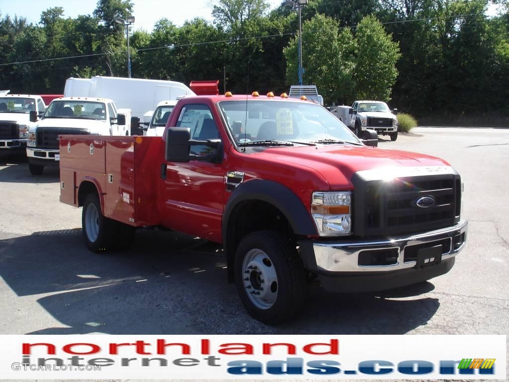 2009 F450 Super Duty XL Regular Cab 4x4 Chassis Commercial - Red / Medium Stone photo #14