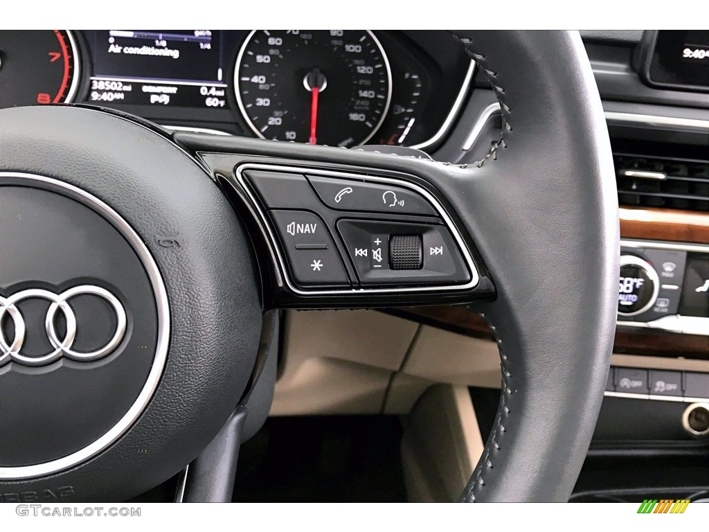 2017 Audi A4 2.0T Premium Atlas Beige Steering Wheel Photo #141818494
