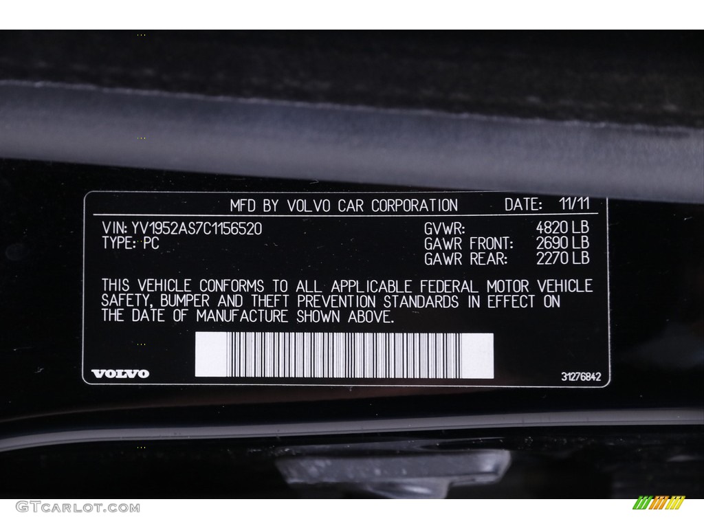 2012 S80 3.2 - Black Stone / Anthracite Black photo #18