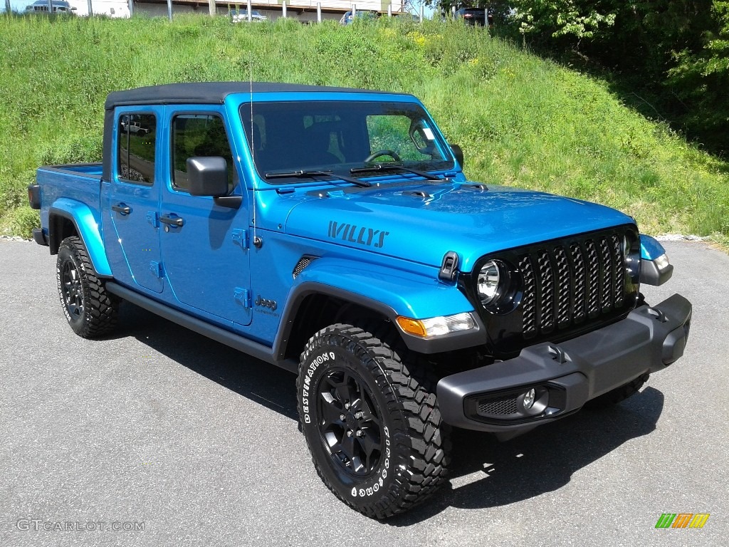 Hydro Blue Pearl 2021 Jeep Gladiator Willys 4x4 Exterior Photo #141821444