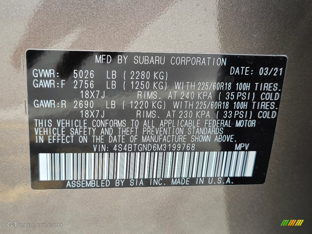2021 Outback Limited XT - Brilliant Bronze Metallic / Warm Ivory photo #10