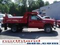 Red - F350 Super Duty XL Regular Cab 4x4 Chassis Dump Truck Photo No. 1