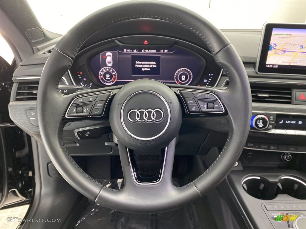 2018 Audi A5 Sportback Premium Plus quattro Black Steering Wheel Photo #141824714