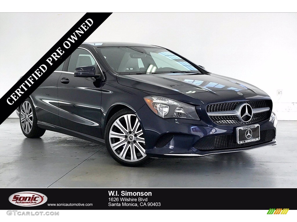 2018 CLA 250 Coupe - Lunar Blue Metallic / Crystal Grey photo #1