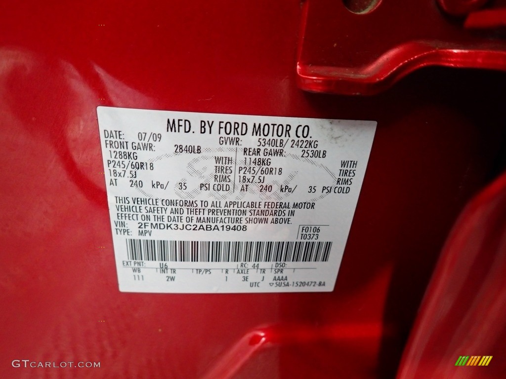 2010 Edge SEL - Red Candy Metallic / Charcoal Black photo #40