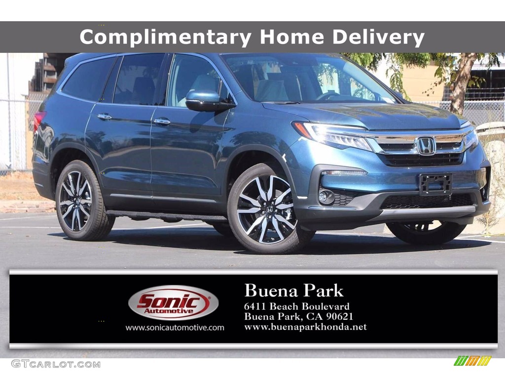 2021 Pilot Touring AWD - Steel Sapphire Metallic / Gray photo #1