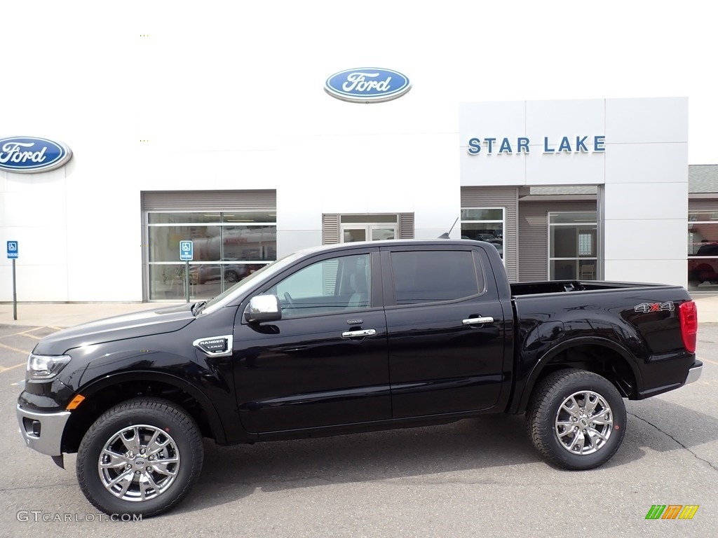 2021 Ranger Lariat SuperCrew 4x4 - Shadow Black Metallic / Ebony photo #1