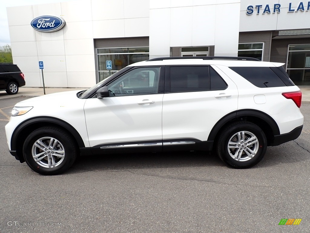 2021 Explorer XLT 4WD - Star White Metallic Tri-Coat / Ebony photo #2