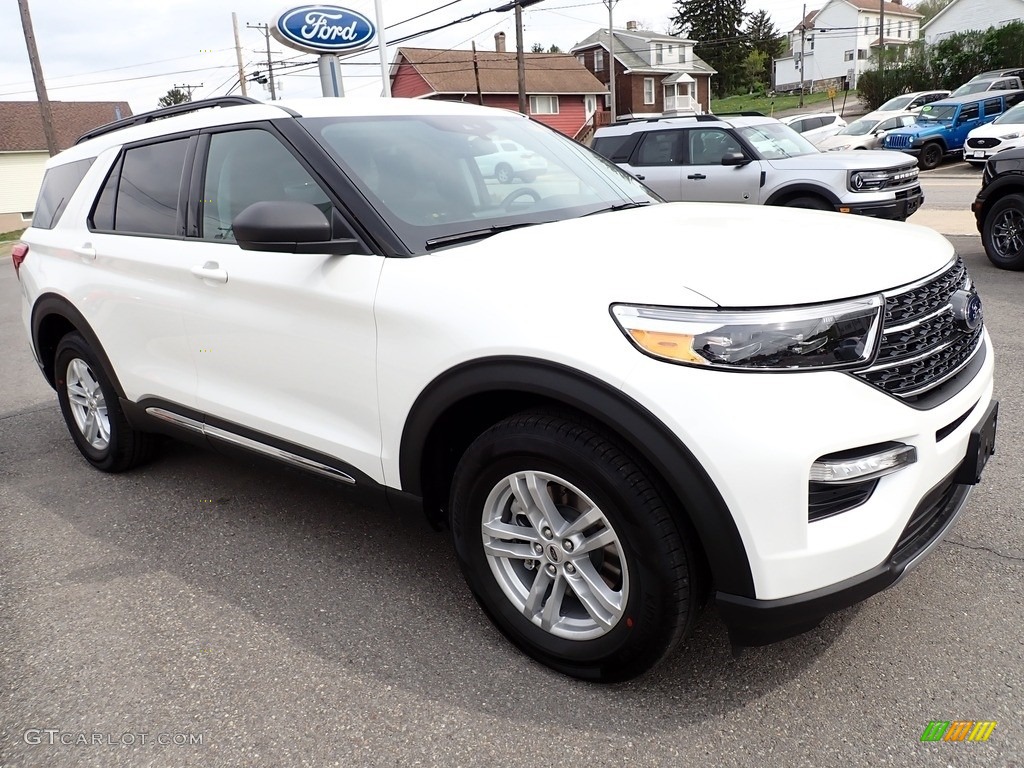 2021 Explorer XLT 4WD - Star White Metallic Tri-Coat / Ebony photo #8