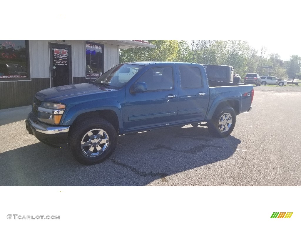 2012 Colorado LT Crew Cab 4x4 - Aqua Blue Metallic / Ebony photo #29