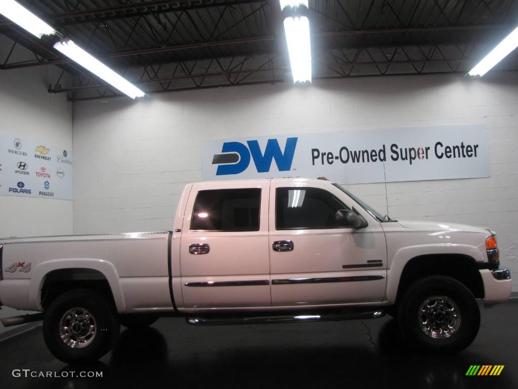 2005 Sierra 2500HD SLT Crew Cab 4x4 - Summit White / Pewter photo #3