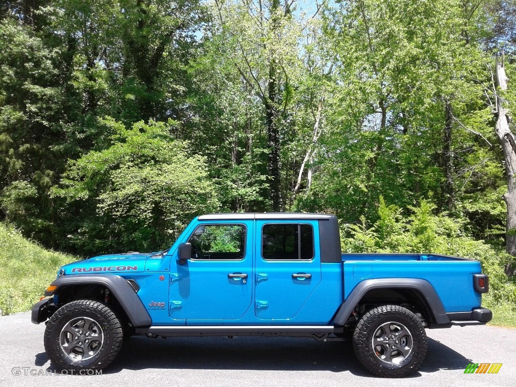 2021 Gladiator Rubicon 4x4 - Hydro Blue Pearl / Black photo #1