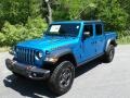 2021 Hydro Blue Pearl Jeep Gladiator Rubicon 4x4  photo #2