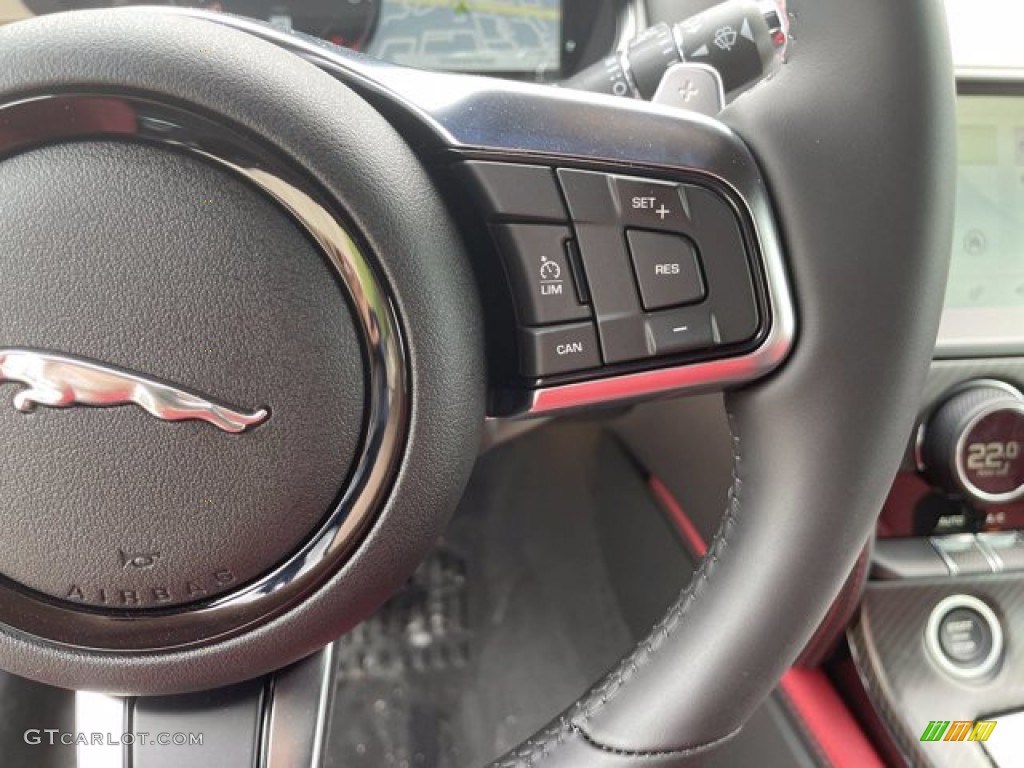 2021 Jaguar F-TYPE P300 Coupe Mars Red Steering Wheel Photo #141844425