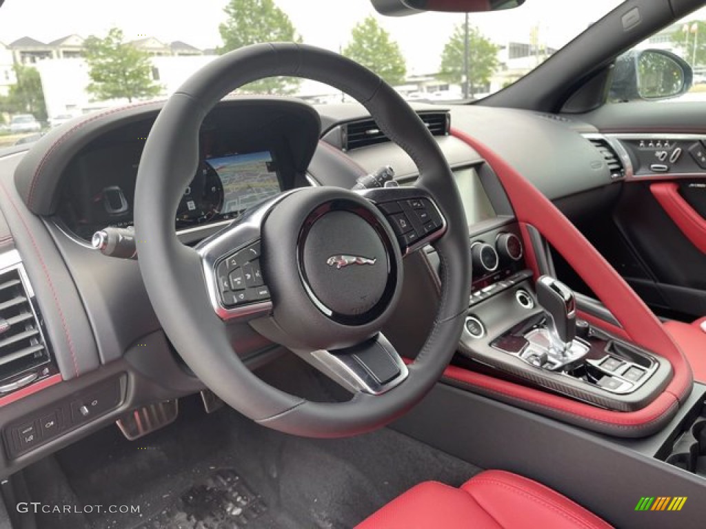 2021 Jaguar F-TYPE P300 Coupe Mars Red Steering Wheel Photo #141844617