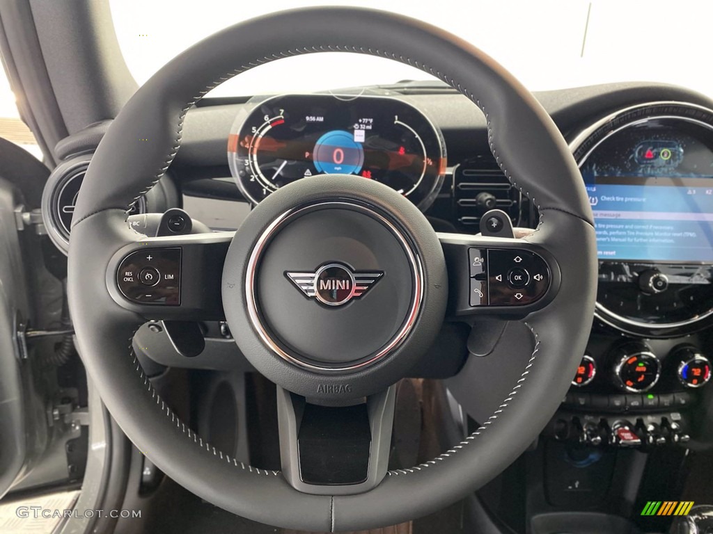 2022 Mini Convertible Cooper S Carbon Black Steering Wheel Photo #141844845