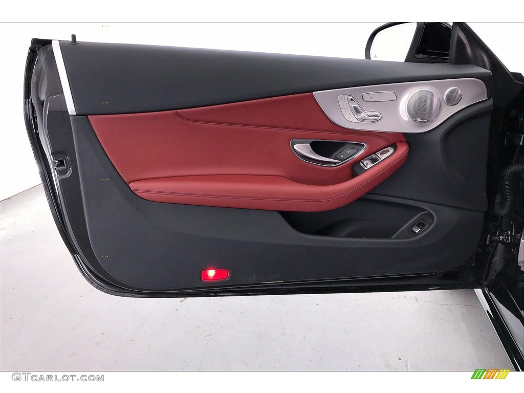 2018 Mercedes-Benz C 300 Coupe Cranberry Red/Black Door Panel Photo #141844929