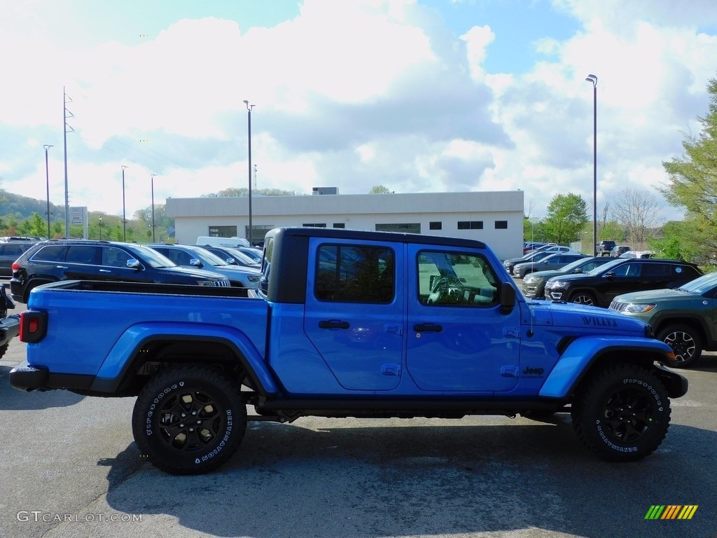 2021 Gladiator Willys 4x4 - Hydro Blue Pearl / Black photo #4