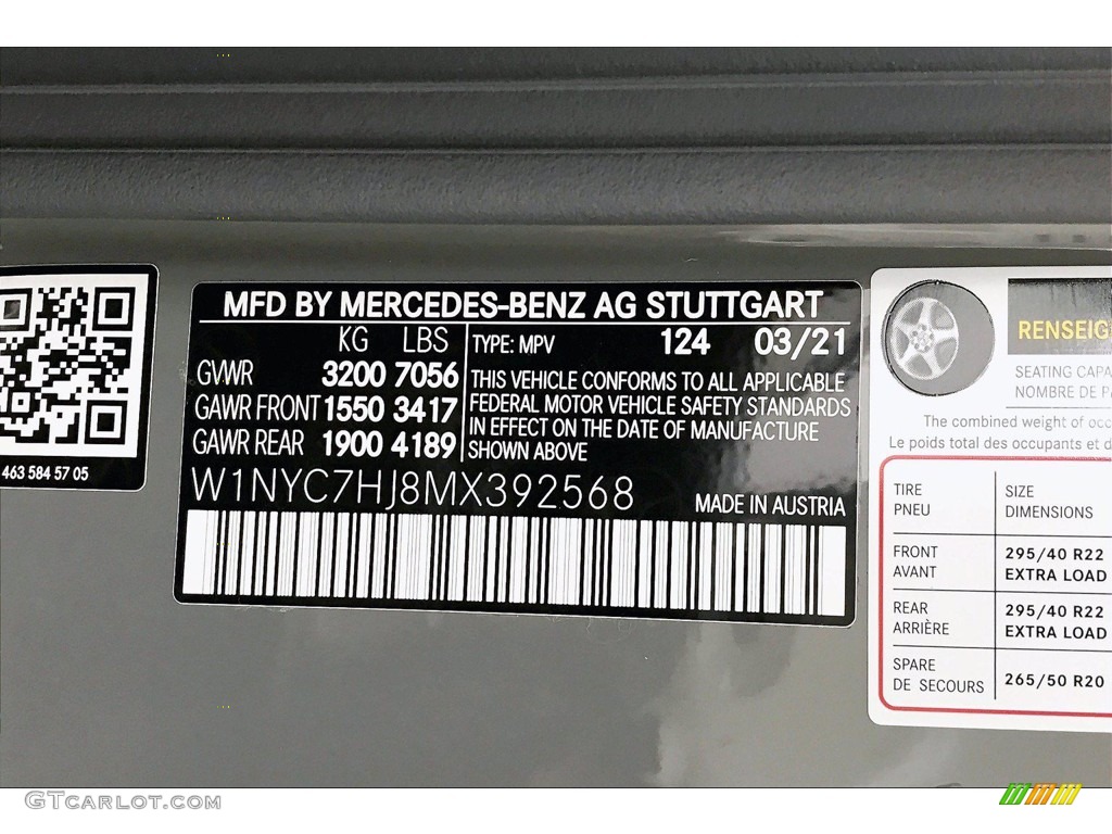2021 G Color Code 124 for G manufaktur Arabian Grey Photo #141850962