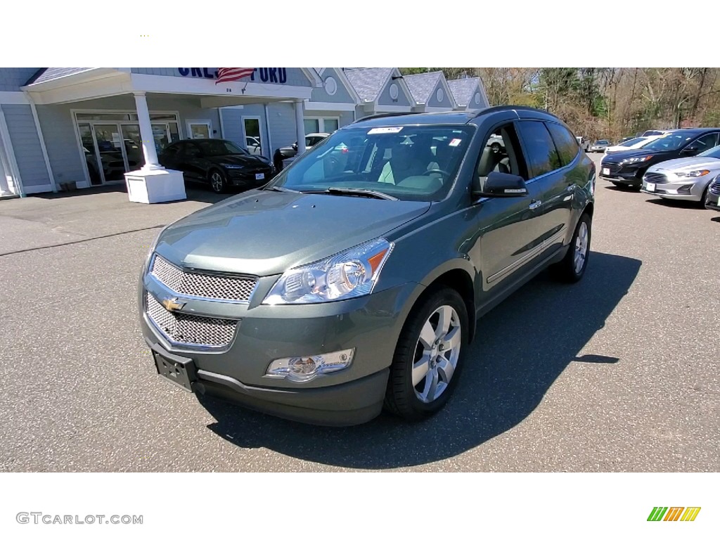 2011 Traverse LTZ AWD - Steel Green Metallic / Light Gray/Ebony photo #3
