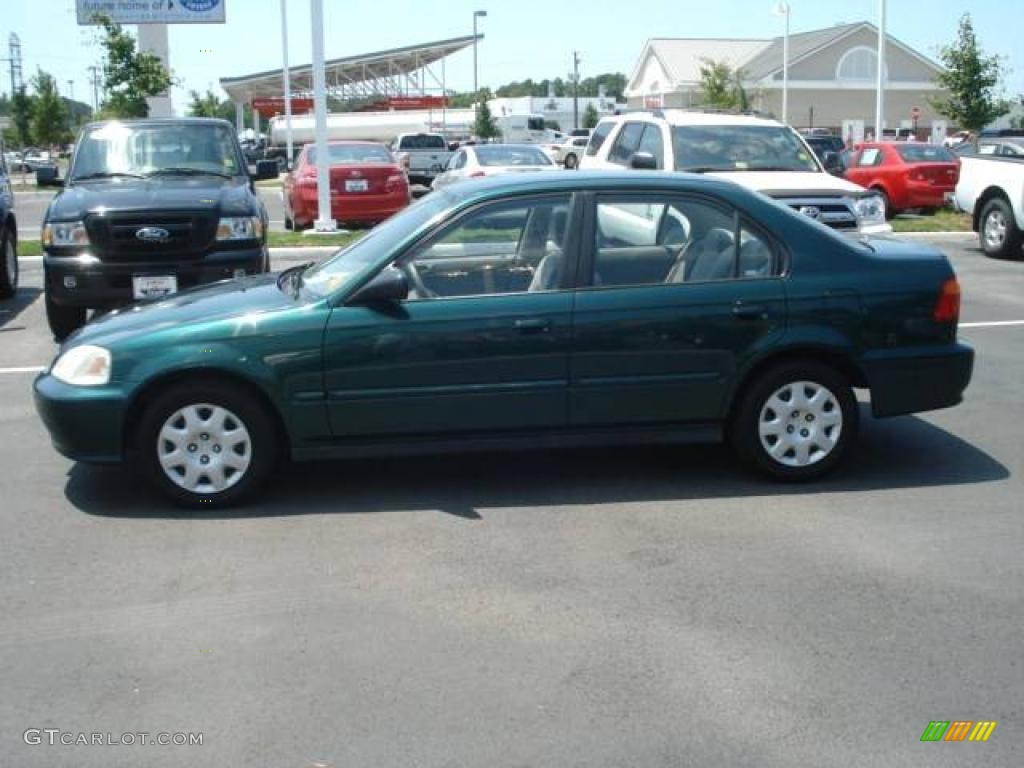 1999 Civic VP Sedan - Clover Green Pearl / Beige photo #2