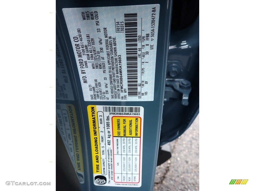 2021 Bronco Sport Color Code KU for Area 51 Photo #141856630
