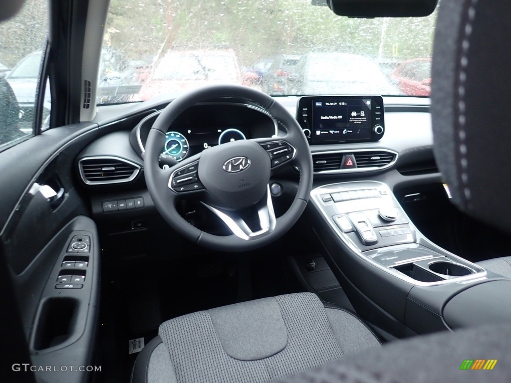 Black Interior 2021 Hyundai Santa Fe Hybrid Blue AWD Photo #141858346