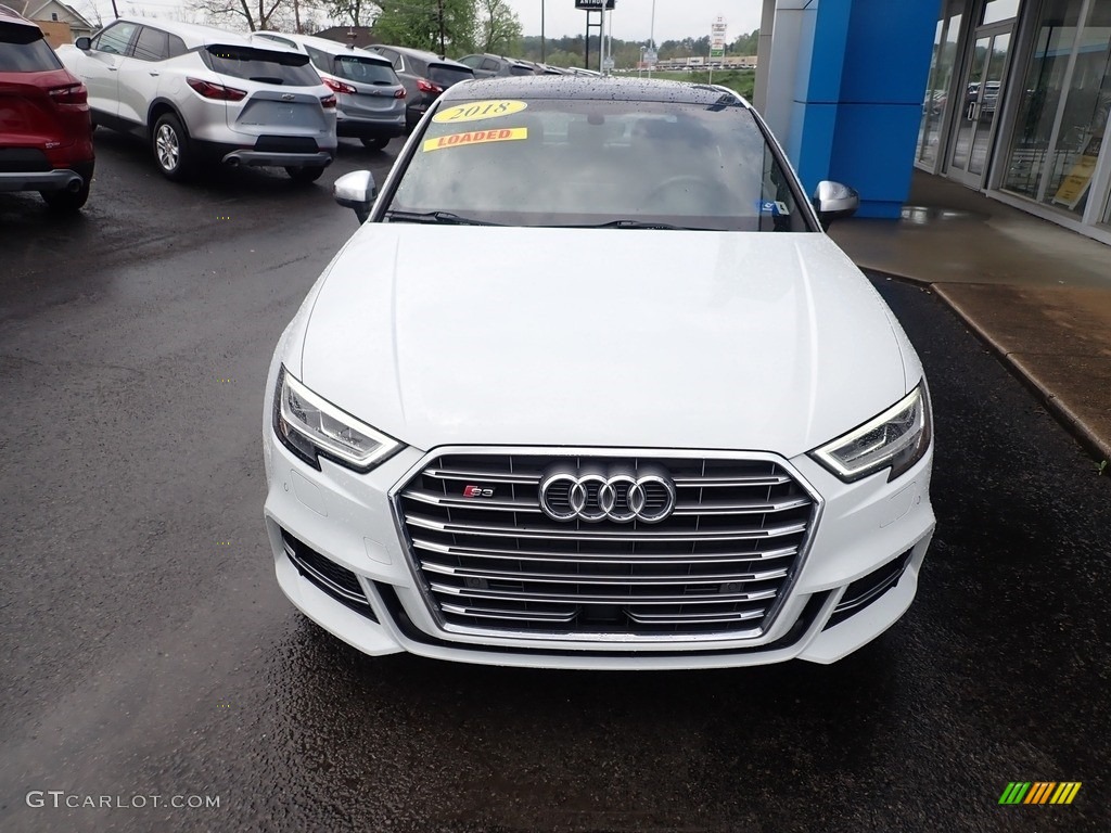 2018 S3 2.0T Premium Plus - Glacier White Metallic / Black photo #8