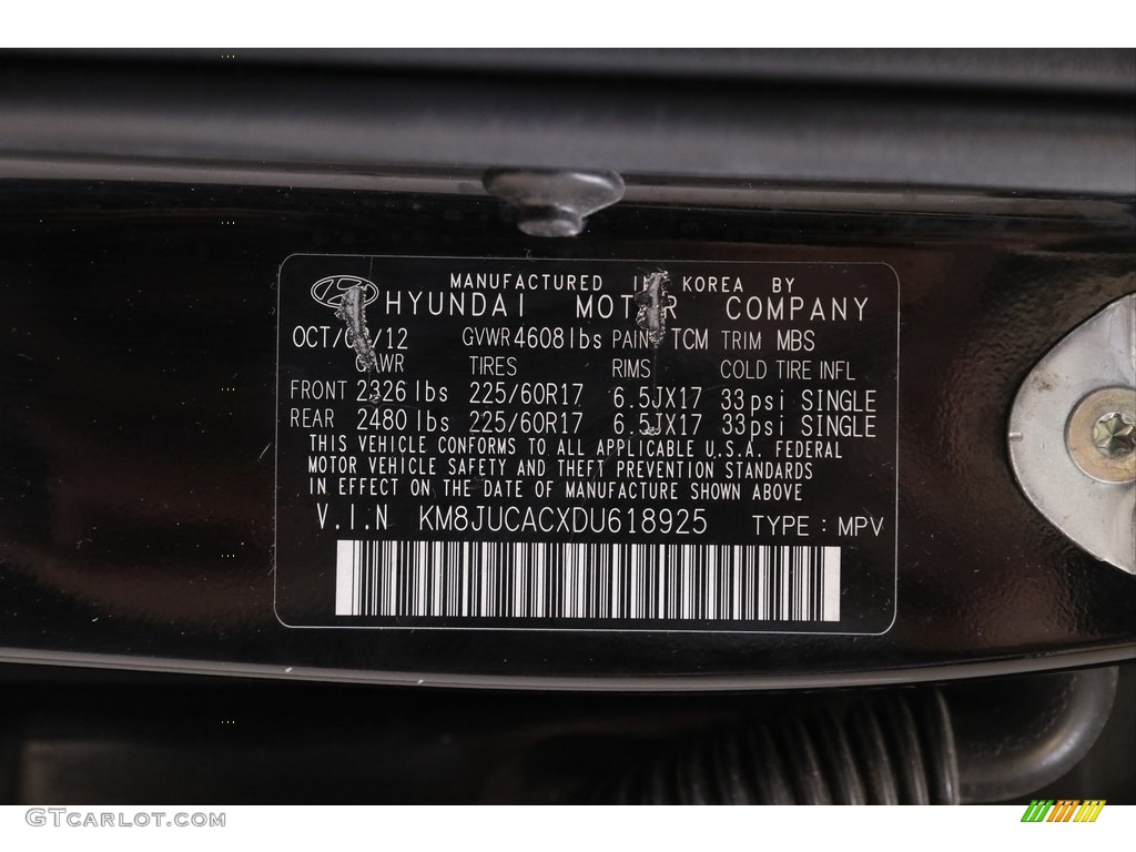 2013 Tucson GLS AWD - Ash Black / Taupe photo #17