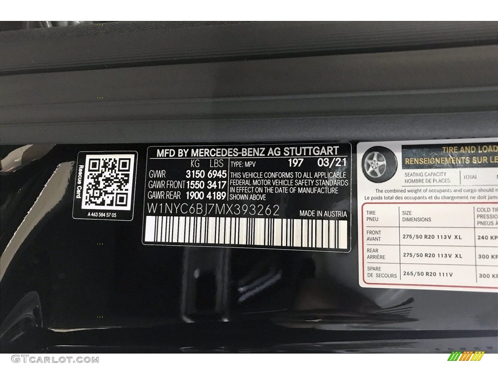 2021 G Color Code 197 for Obsidian Black Metallic Photo #141875425