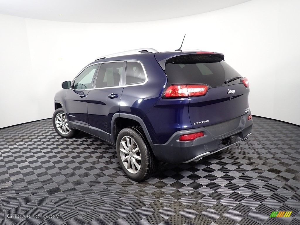 2014 Cherokee Limited 4x4 - True Blue Pearl / Vesuvio - Jeep Brown/Indigo Blue photo #14