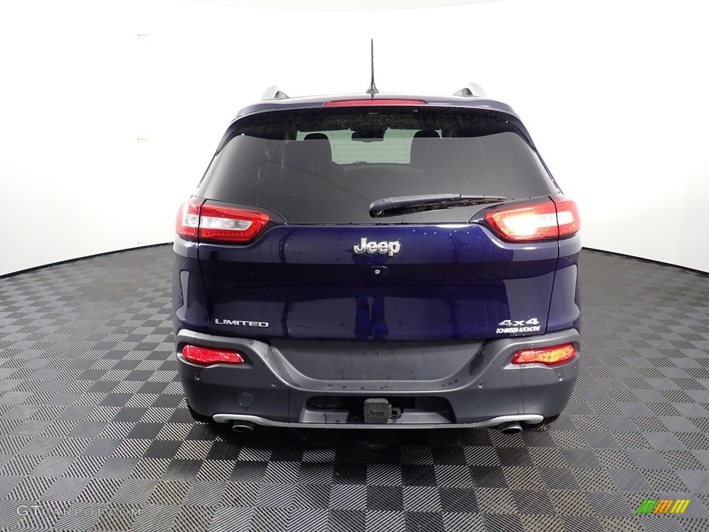 2014 Cherokee Limited 4x4 - True Blue Pearl / Vesuvio - Jeep Brown/Indigo Blue photo #15